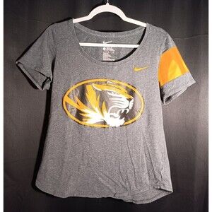Nike Mizzou Tigers Missouri University Gray Short Sleeve Womens Large Shirt